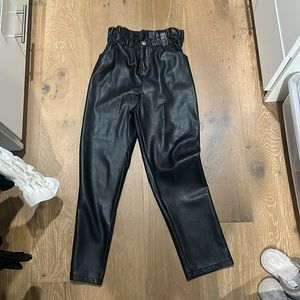 Faux leather joggers